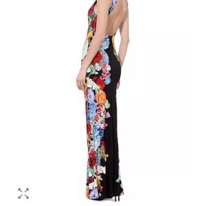 Alice + Olivia Multicolor Floral Backless Dress